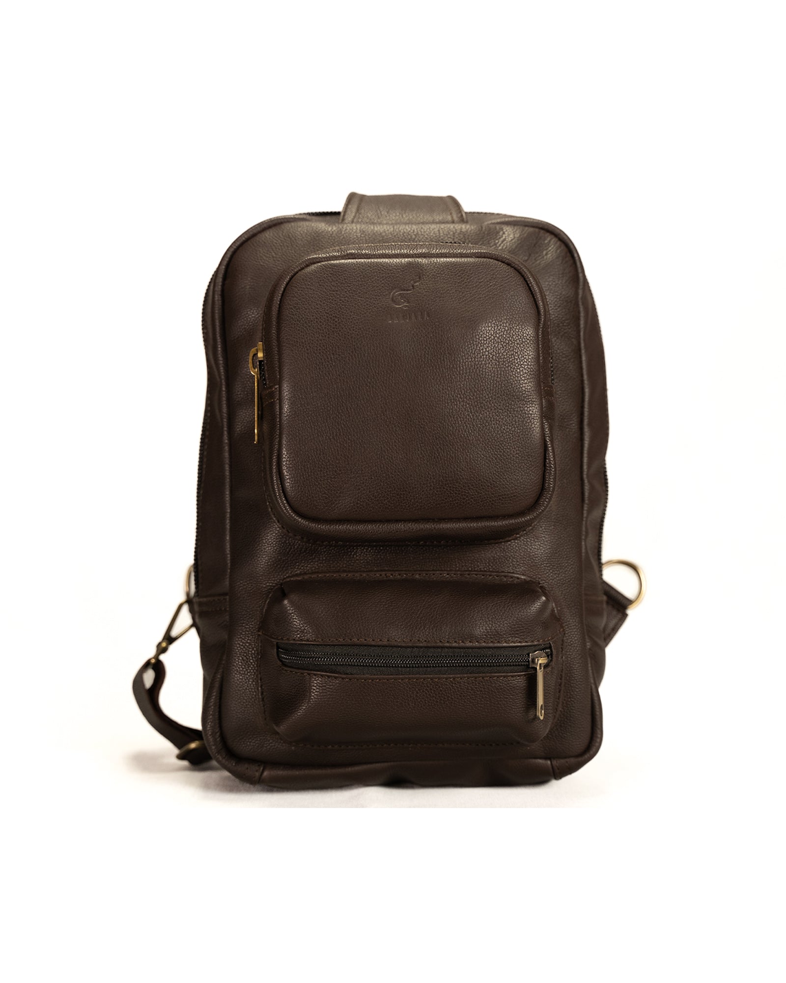 Tan Troop-Sling Leather Bag