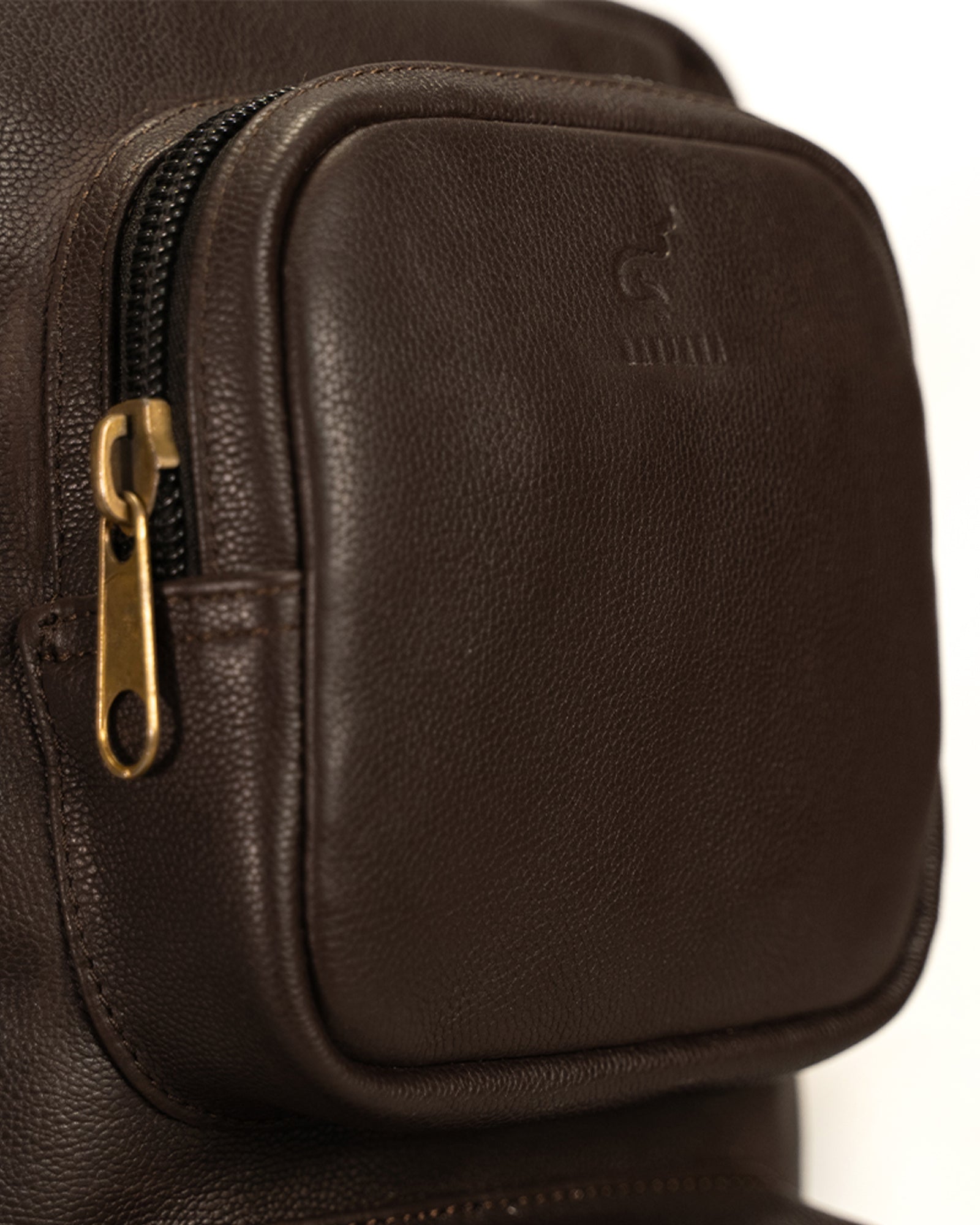 Tan Troop-Sling Leather Bag