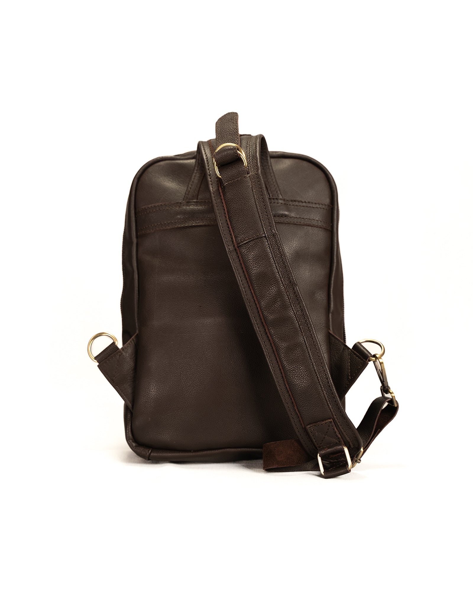 Tan Troop-Sling Leather Bag