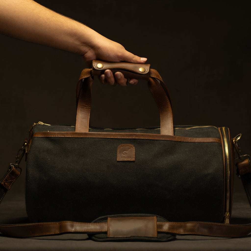 Canvas Gym Duffle Bag with Shoe Compartment | Banjara Gear